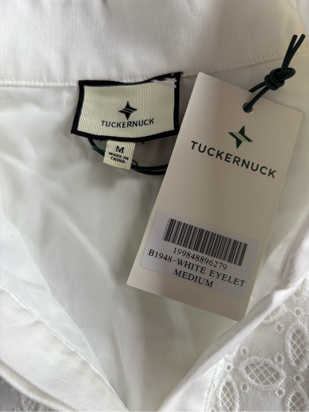 Tuckernuck Megan White Eyelet Shift Dress M N - Picture 8 of 14